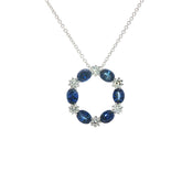 Sapphire and Diamond Circle Pendant
