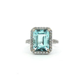 Aquamarine and Diamond Ring