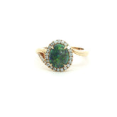 Black Opal and Diamond Ring