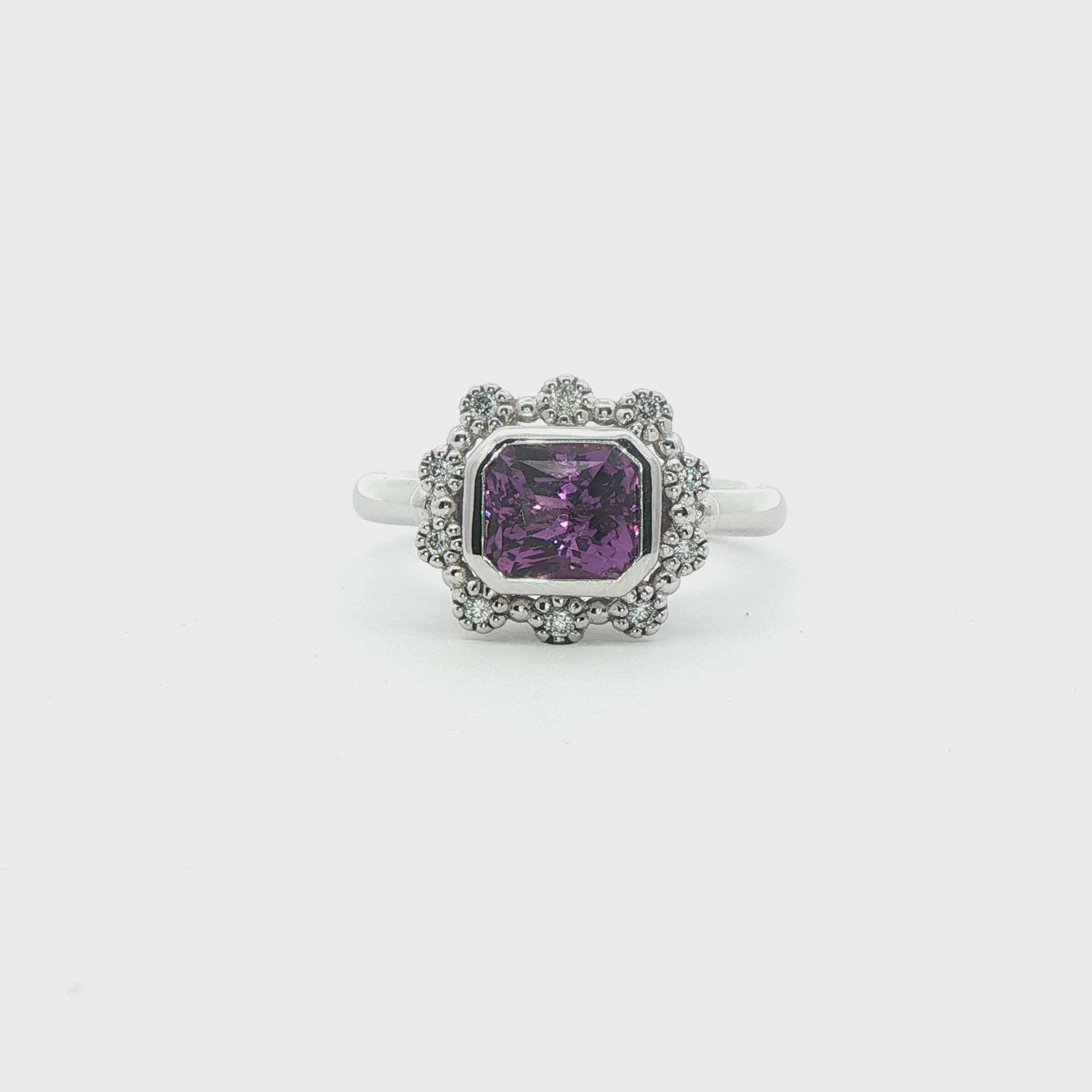 Purple Sapphire and Diamond Ring