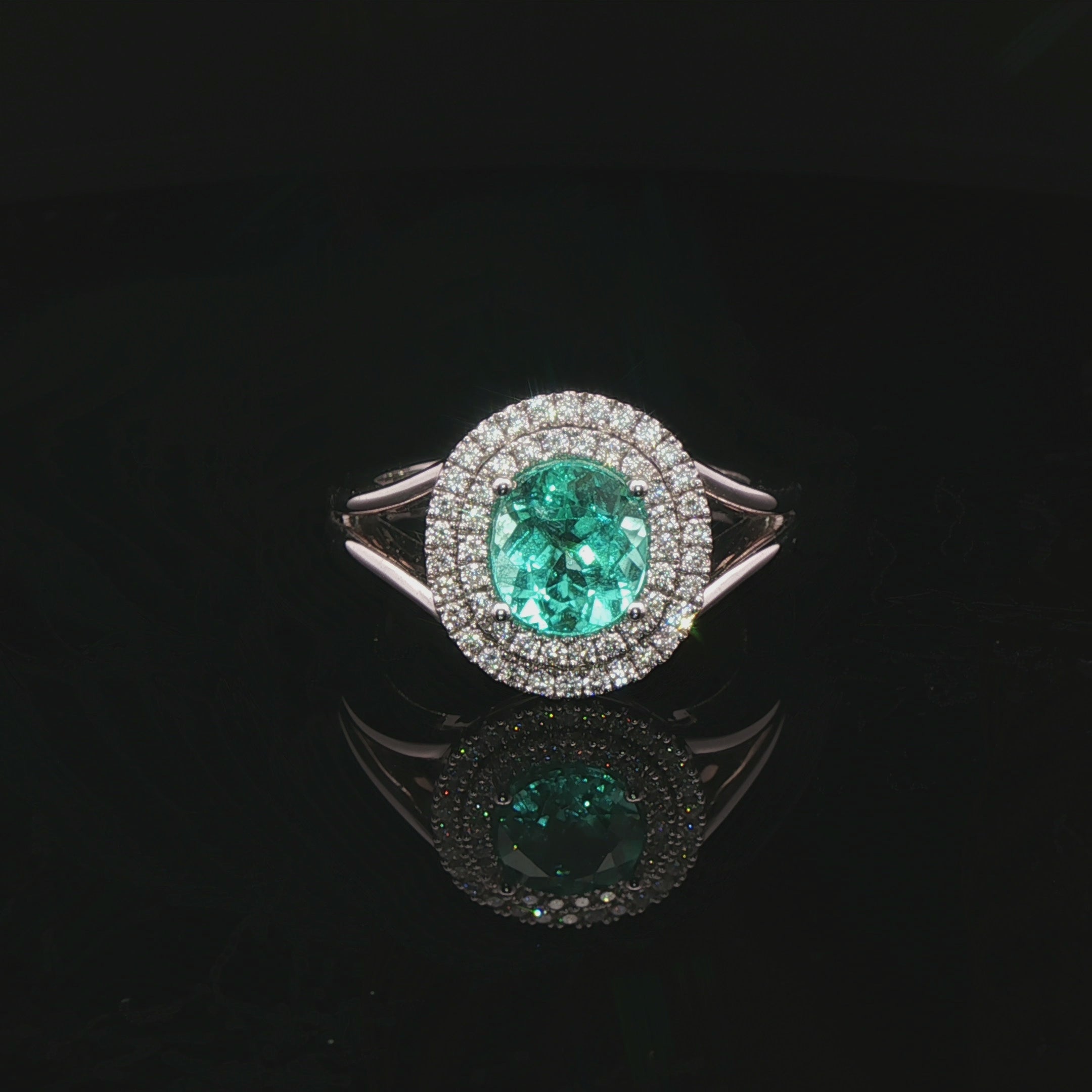 Paraiba Tourmaline and Diamond Ring