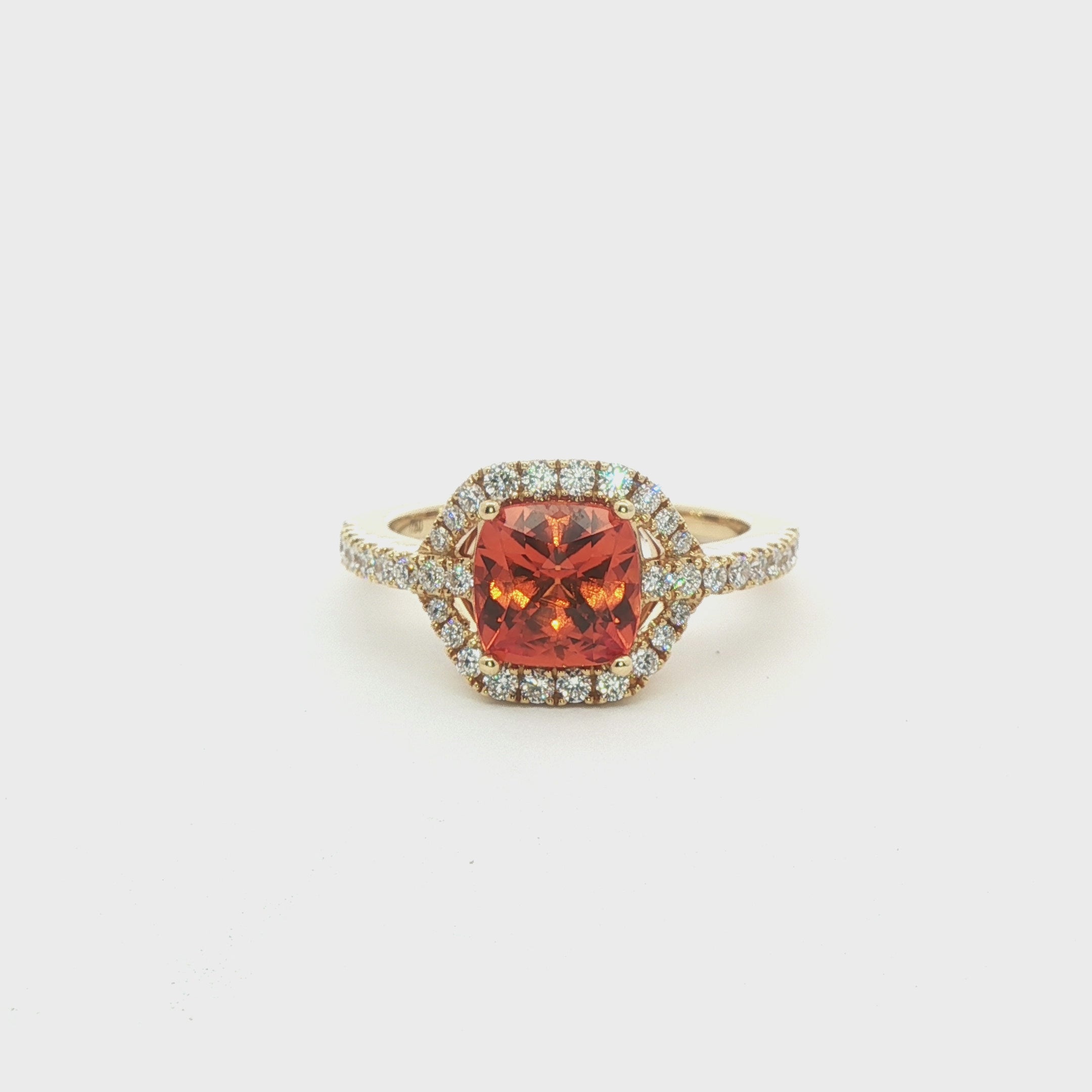 Spessartite and Diamond Ring