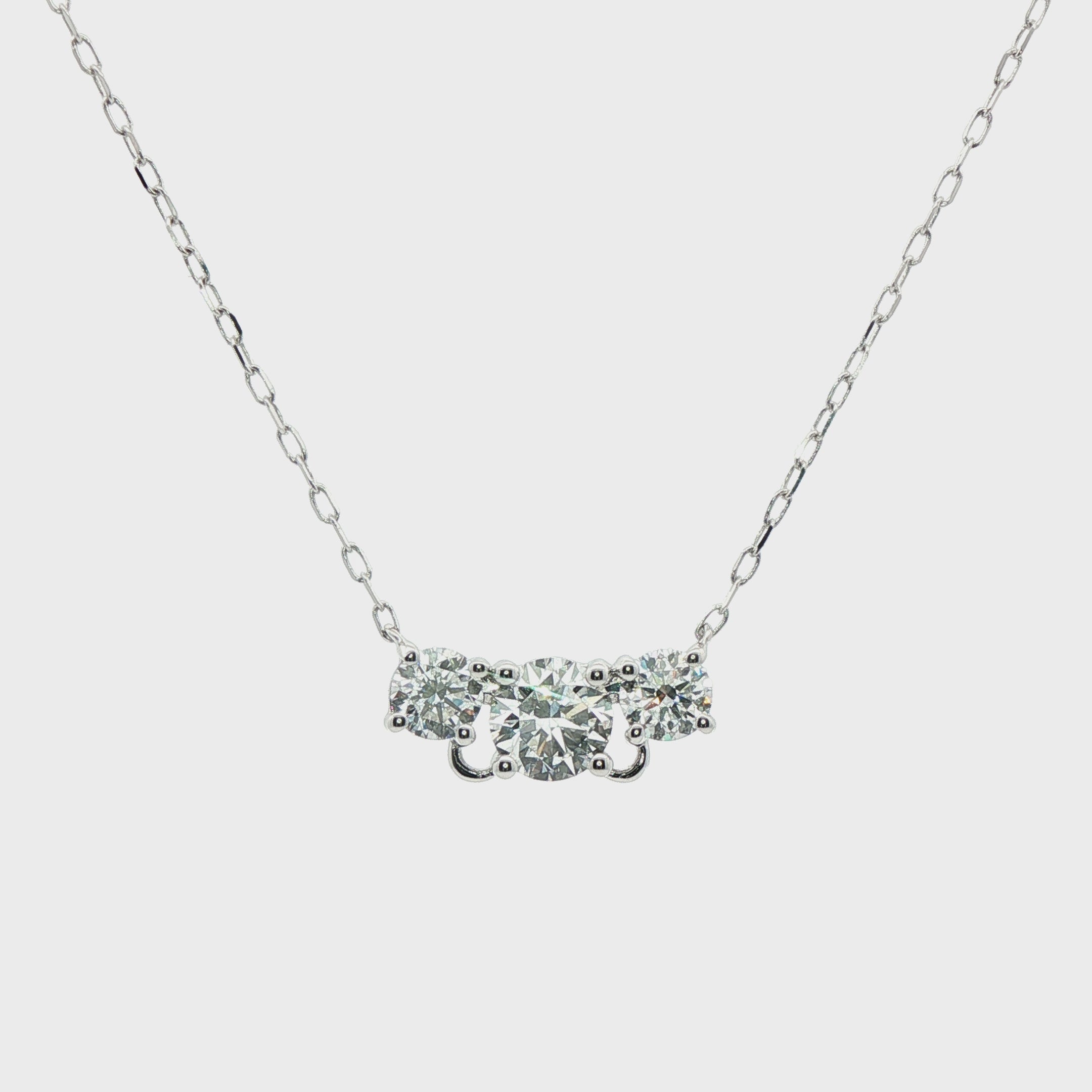 Three Stone Lab Grown Diamond Pendant