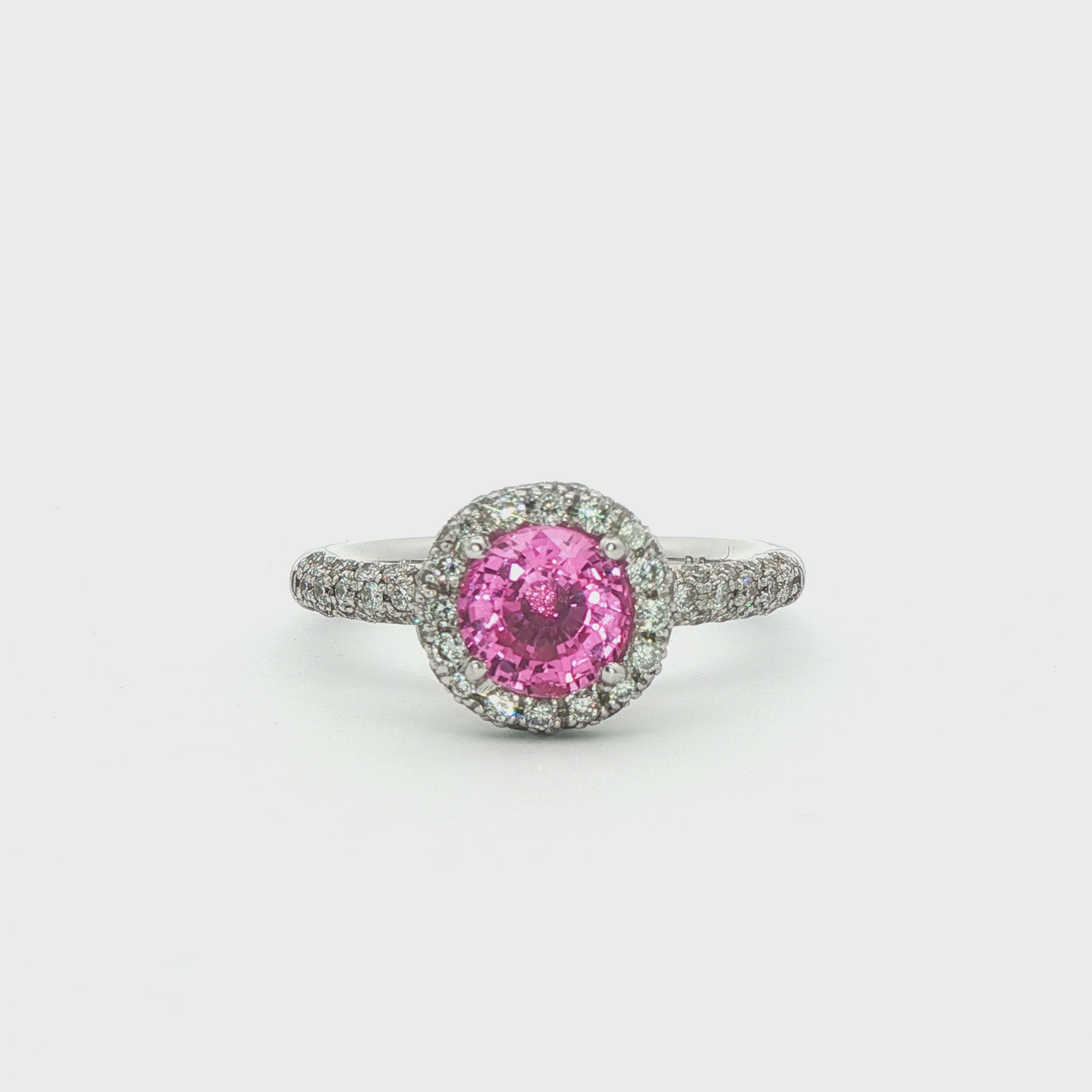 Pink Sapphire and Diamond Ring