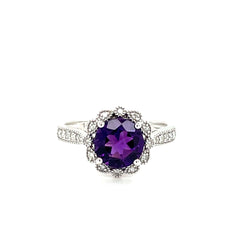 Amethyst and Diamond Ring
