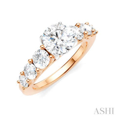1 Ctw Round Shape Round Cut Diamond Semi-Mount Engagement Ring in 14K Rose and White Gold