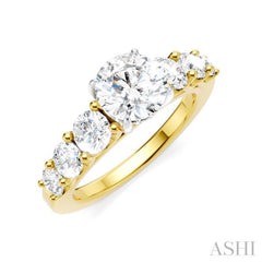 1 Ctw Round Shape Round Cut Diamond Semi-Mount Engagement Ring in 14K Yellow and White Gold