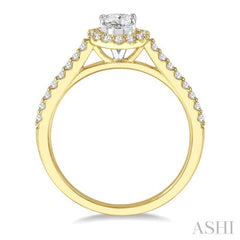 1/6 Ctw Oval Shape Semi-Mount Diamond Engagement Ring in 14K Yellow and White Gold