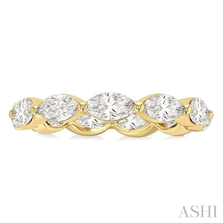 2.00 Ctw East-West Set Marquise Cut Diamond Eternity Wedding Band in 14K Yellow Gold