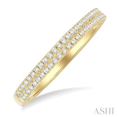 1/5 Ctw Double Row Round Cut Diamond Fashion Ring in 10K Yellow Gold