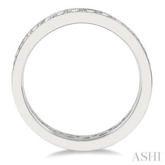 1.00 Ctw Round Cut Diamond Eternity Wedding Band in 14K White Gold
