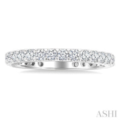 1 Ctw Round Cut Diamond Eternity Wedding Band in 14K White Gold