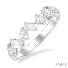 3/4 Ctw Mixed Shape Diamond Cut Fashion Band in 14K White Gold