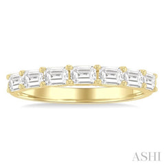 1 Ctw East-West Emerald Cut Diamond Fashion Band in 14K Yellow Gold