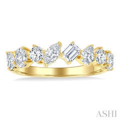 1 1/10 Ctw Mixed Shape Diamond Fashion Band in 14K Yellow Gold