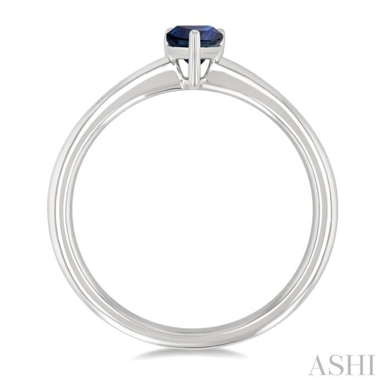 6x4 MM Pear Shape Sapphire Precious Solitaire Ring in 14K White Gold