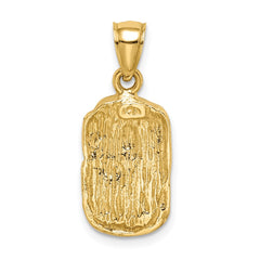 14K Diamond-cut Nugget Pendant