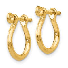 14k  3-D Shackle Link Screw Earrings