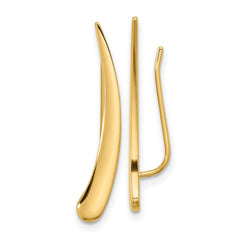 14k Polished Pointed Ear Climber Earrings