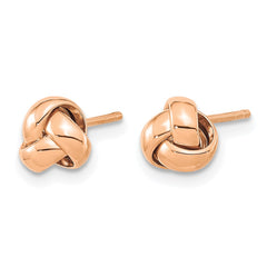 14k Rose Gold 6.5mm Polished Love Knot Post Earrings