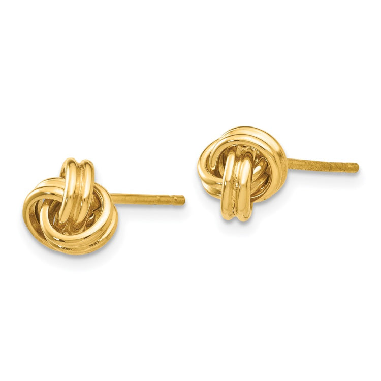 14K 7mm Polished Love Knot Post Earrings