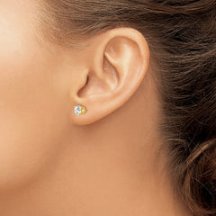 14k 5.5mm Round CZ Stud Earrings
