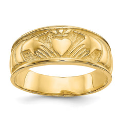 14k Ladies Polished Claddagh Band