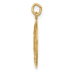 14k Polished and Satin Solid Small Miraculous Medal Oval Charm