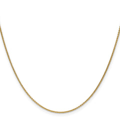 14K 18 inch 1mm Round Open Link Cable with Lobster Clasp Chain
