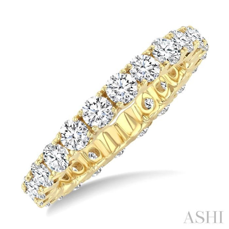 2.00 Ctw Round Cut Diamond Eternity Wedding Band in 14K Yellow Gold
