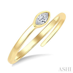 1/6 Ctw Bypass Bezel Set Marquise Cut Diamond Open Fashion Ring in 14K Yellow  Gold
