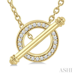 1/8 Ctw Circle Toggle Single Cut Diamond Fashion Necklace in 10K Yellow Gold