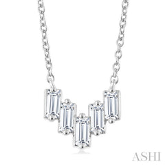1/4 Ctw Baguette Cut Diamond Necklace in 14K White Gold