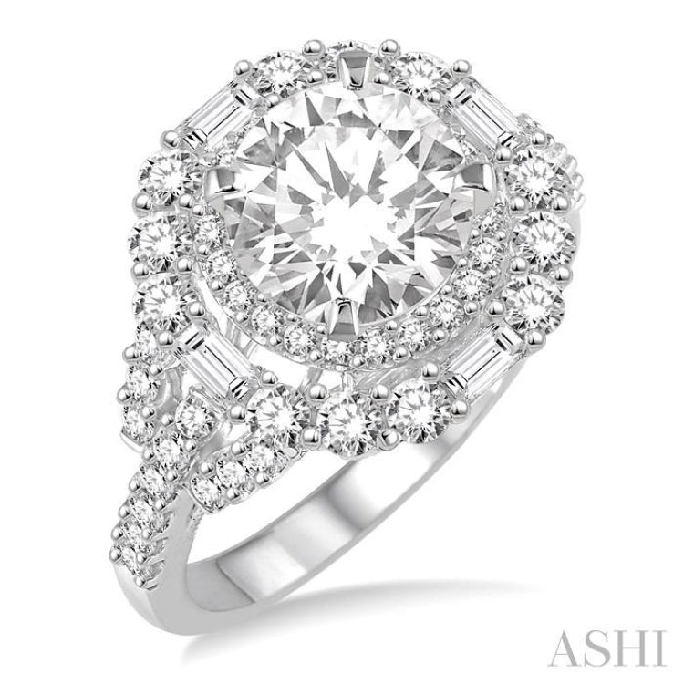 1 1/4 ctw Diamond Semi-mount Engagement Ring in 14K White Gold