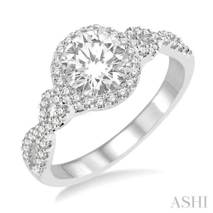 1/3 Ctw Diamond Semi-mount Engagement Ring in 14K White Gold