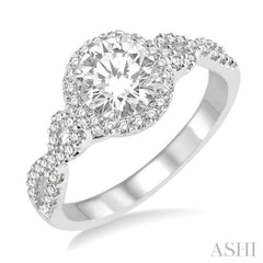 1/3 ctw Diamond Semi-mount Engagement Ring in 14K White Gold