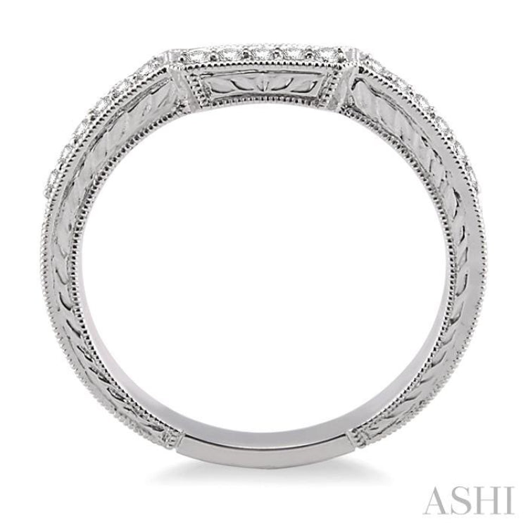 1/8 Ctw Round Cut Diamond Matching Wedding Band in 14K White Gold