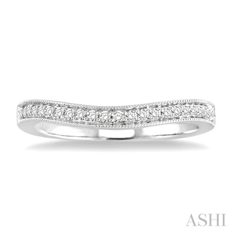 1/4 ctw Round Cut Diamond 'V' Shape Band in 14K White Gold