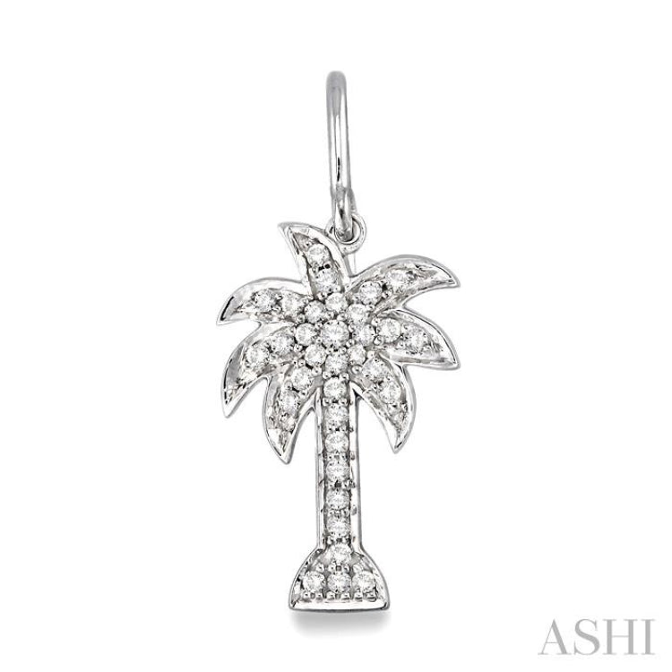 1/2 ctw Round Cut Diamond Palm Tree Earrings in 14K White Gold