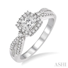 1/4 ctw Diamond Semi-mount Engagement Ring in 14K White Gold