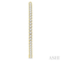 5 ctw Inside-Out Round Cut Diamond 1 3/4 Inch Hoop Earrings in 14K Yellow Gold