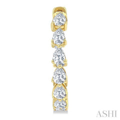 2 5/8 Ctw Inside-Out Pear Cut Diamond Fashion Hoop Earrings in 14K Yellow Gold
