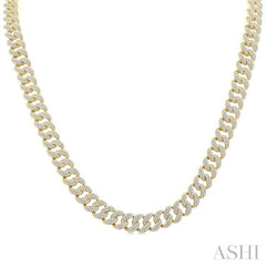 8.0CTRDDM CUBAN NECKLACE YG 14K-G*