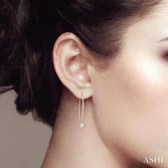 1/2 Ctw Round Dangler Lovebright Diamond Earrings in 14K Yellow and White Gold