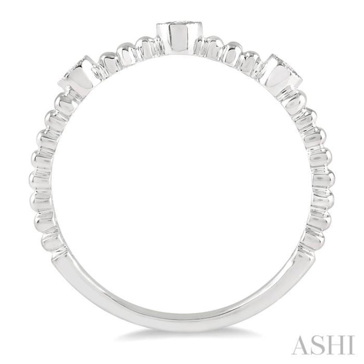 1/5 Ctw Circular Mount Ball Link Round Cut Diamond Bead Bijoux Stackable Band in 14K White Gold