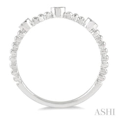 1/5 Ctw Circular Mount Ball Link Round Cut Diamond Bead Bijoux Stackable Band in 14K White Gold