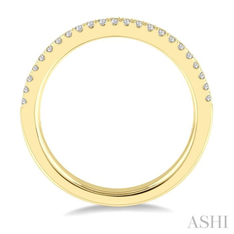 1/3 ctw Twin Row Round Cut Diamond Wedding Band in 14K Yellow Gold