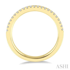 1/3 ctw Twin Row Round Cut Diamond Wedding Band in 14K Yellow Gold
