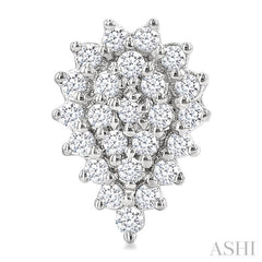 1/5 Ctw Petite Pear Shape Round Cut Diamond Cluster Fashion Stud Earrings in 10K White Gold