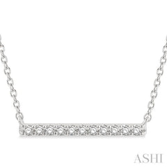 1/8 Ctw Single Cut diamond Petite Bar Necklace in 10K White Gold